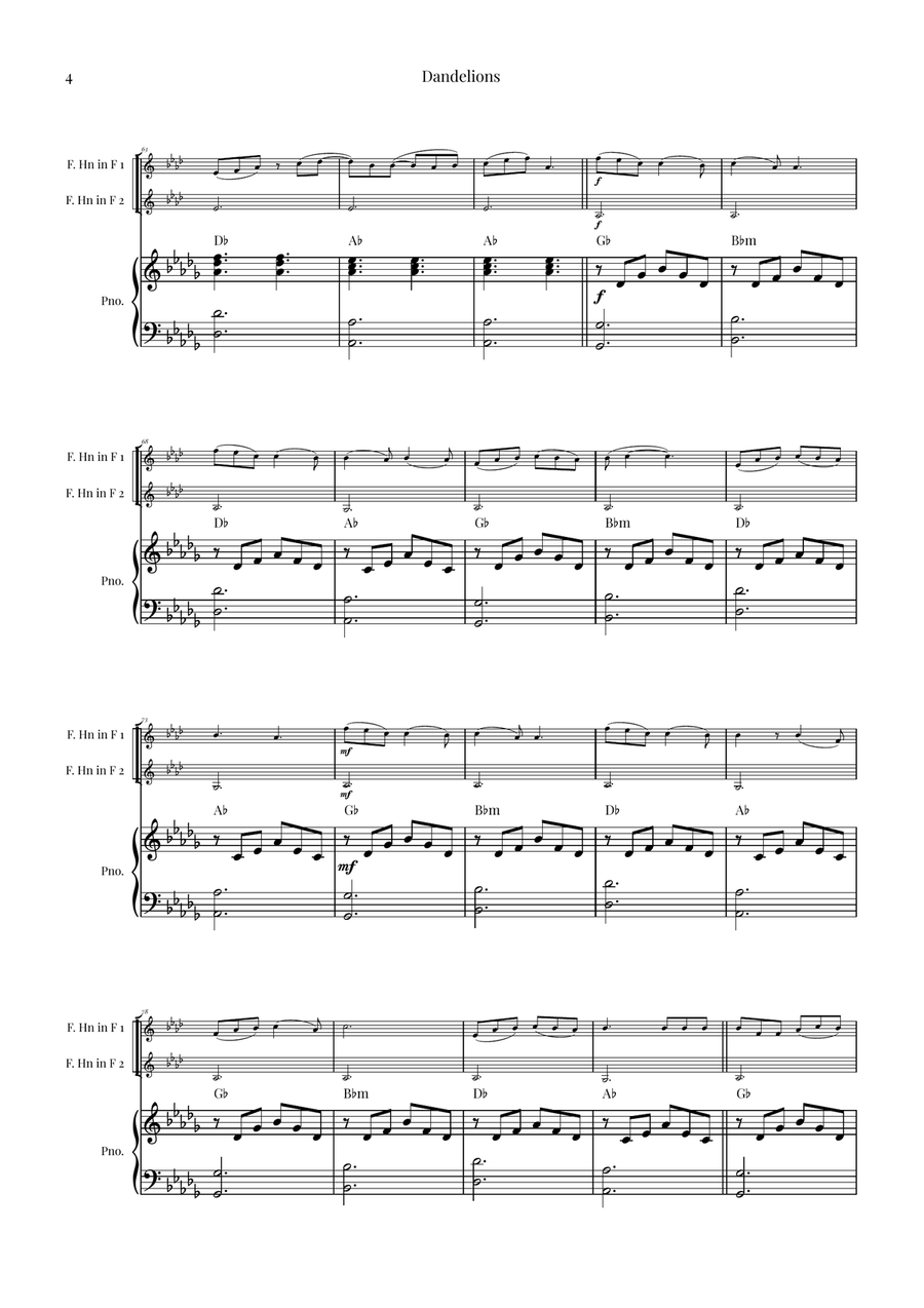 Dandelions Brass Duet scores gallery preview page 4