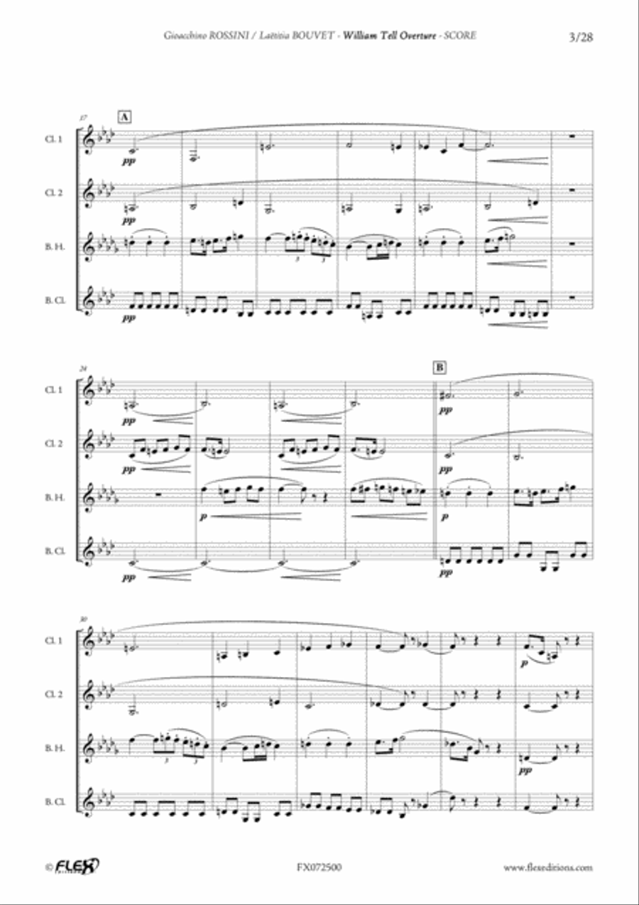 William Tell Overture Clarinet Quartet scores gallery preview page 3