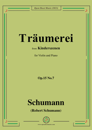 Book cover for Schumann-Traumerei,fromKinderszenen,Op.15 No.7,for Violin&Piano