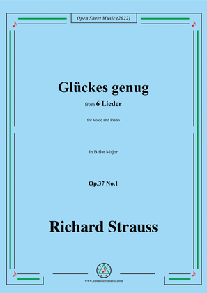 Richard Strauss-Glückes genug,in B flat Major,Op.37 No.1