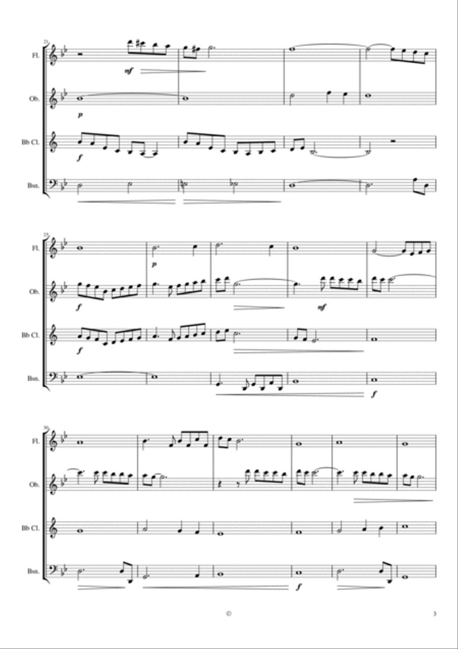 Midnight Express (instrumental) Woodwind Quartet scores gallery preview page 4