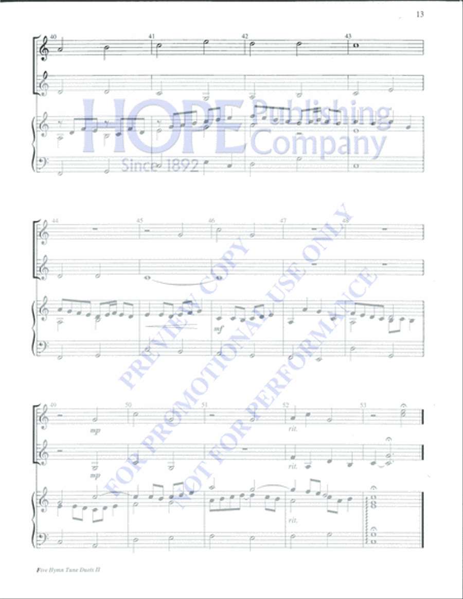 Five Hymn Tune Duets II Percussion scores gallery preview page 15