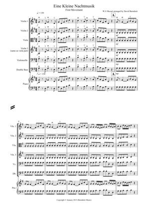 Book cover for Eine Kleine Nachtmusik (1st movement) for String Orchestra