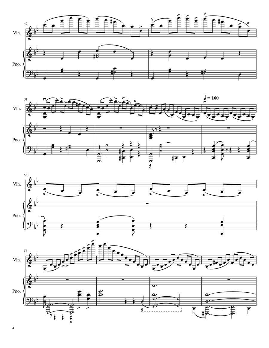 Chopin - Ballade No.1 in G minor, Op. 23 - For Violin and Piano (Arr.Ysaÿe) Violin Solo scores gallery preview page 4