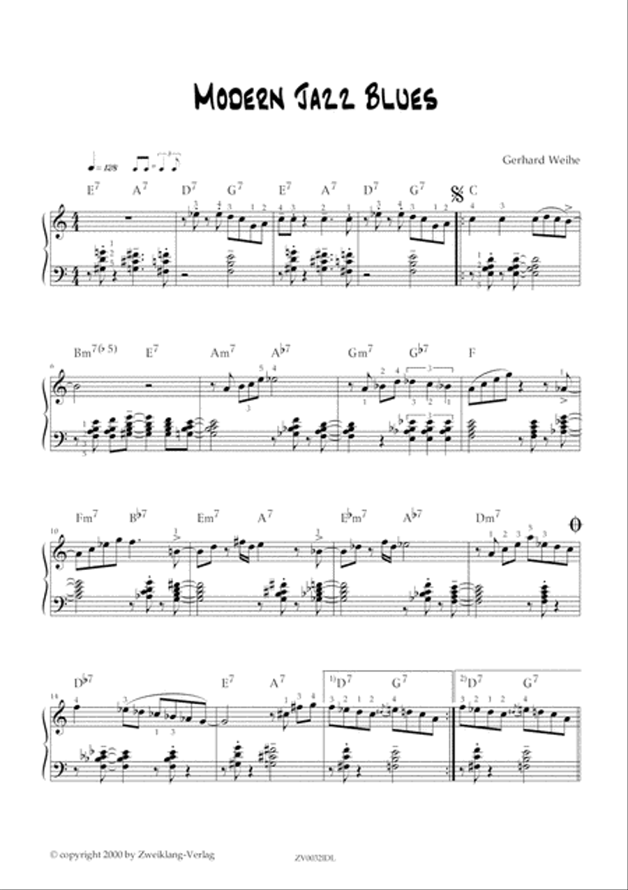 Modern Jazz Blues Modern Jazz Blues Piano Solo scores gallery preview page 2