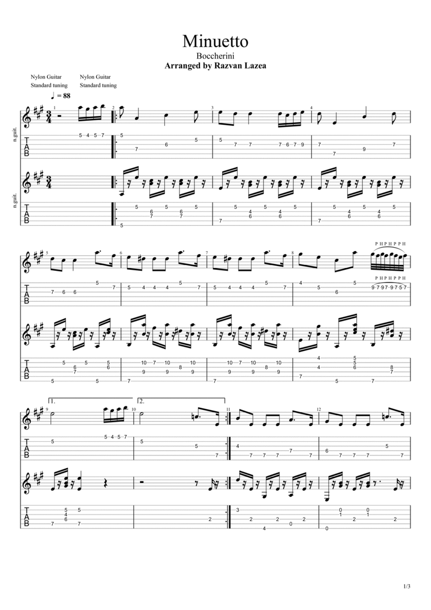 Boccherini - Minuetto - Guitar Duet image number null