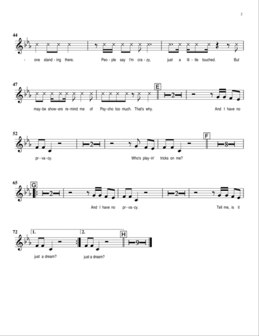 Somebody's Watching Me Tenor Saxophone scores gallery preview page 3