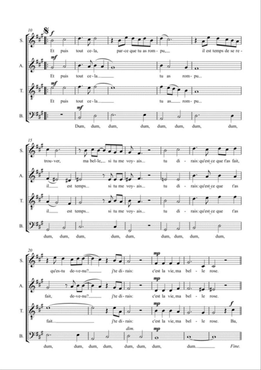 Ma belle Rose Ma belle Rose Choir scores gallery preview page 2