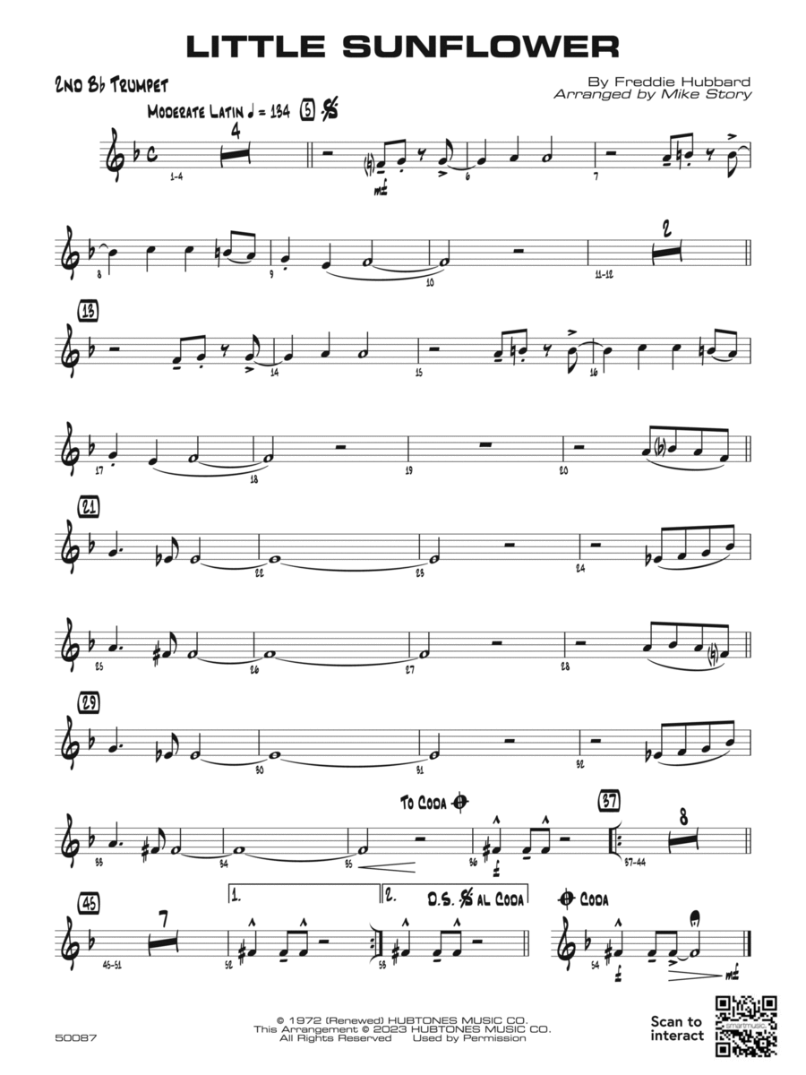 Little Sunflower: 2nd B-flat Trumpet Jazz Ensemble scores gallery preview page 1