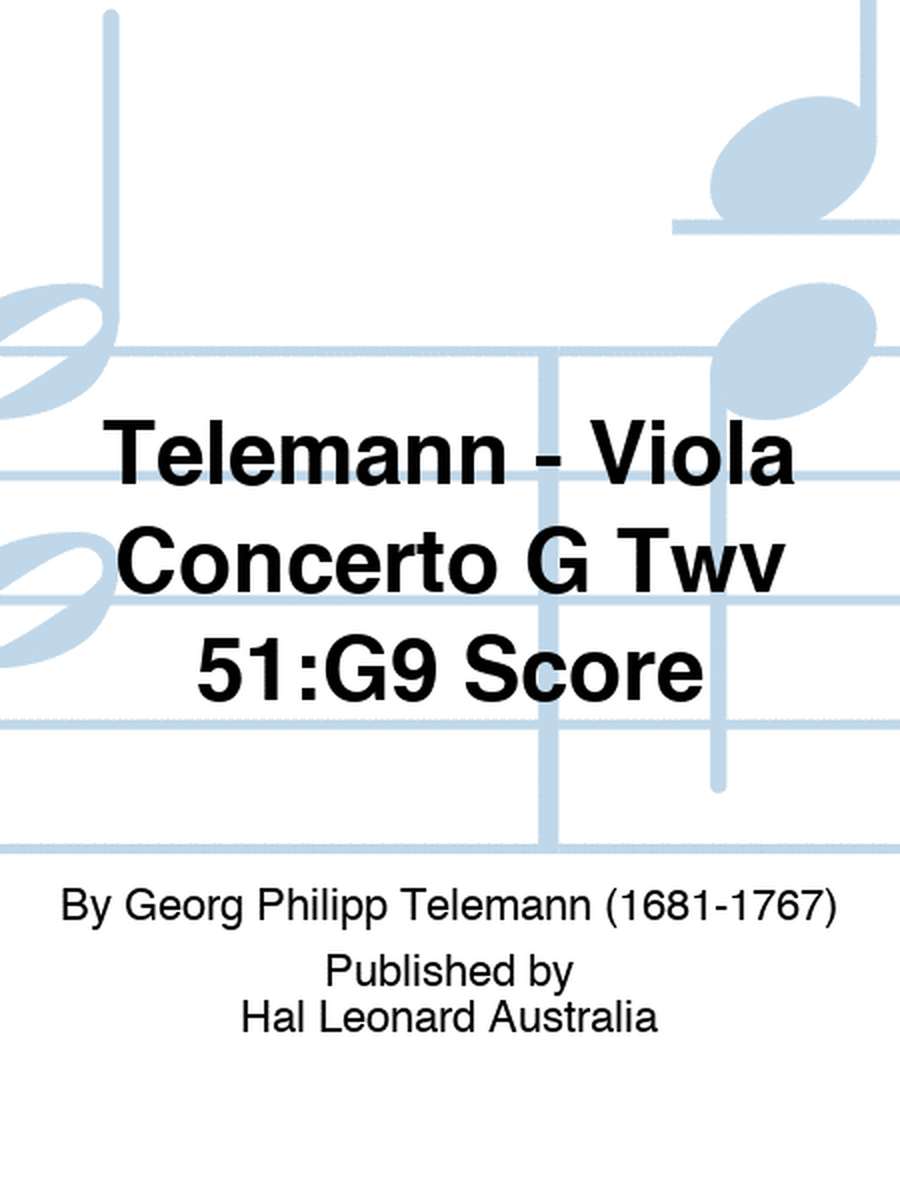 Telemann - Viola Concerto G Twv 51:G9 Score
