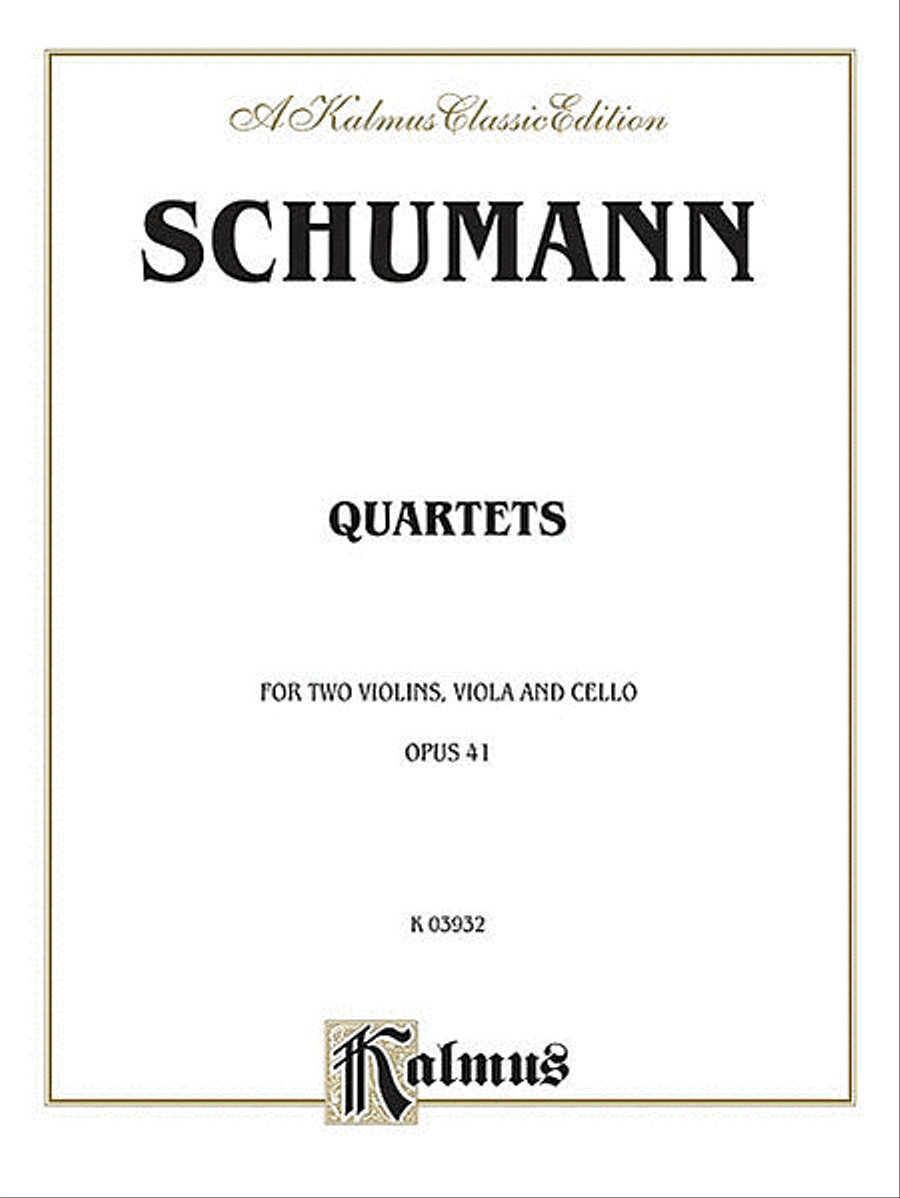String Quartets, Opus 41, Nos. 1, 2 & 3 String Quartet scores gallery preview page 1