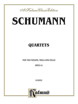 Book cover for String Quartets, Opus 41, Nos. 1, 2 & 3