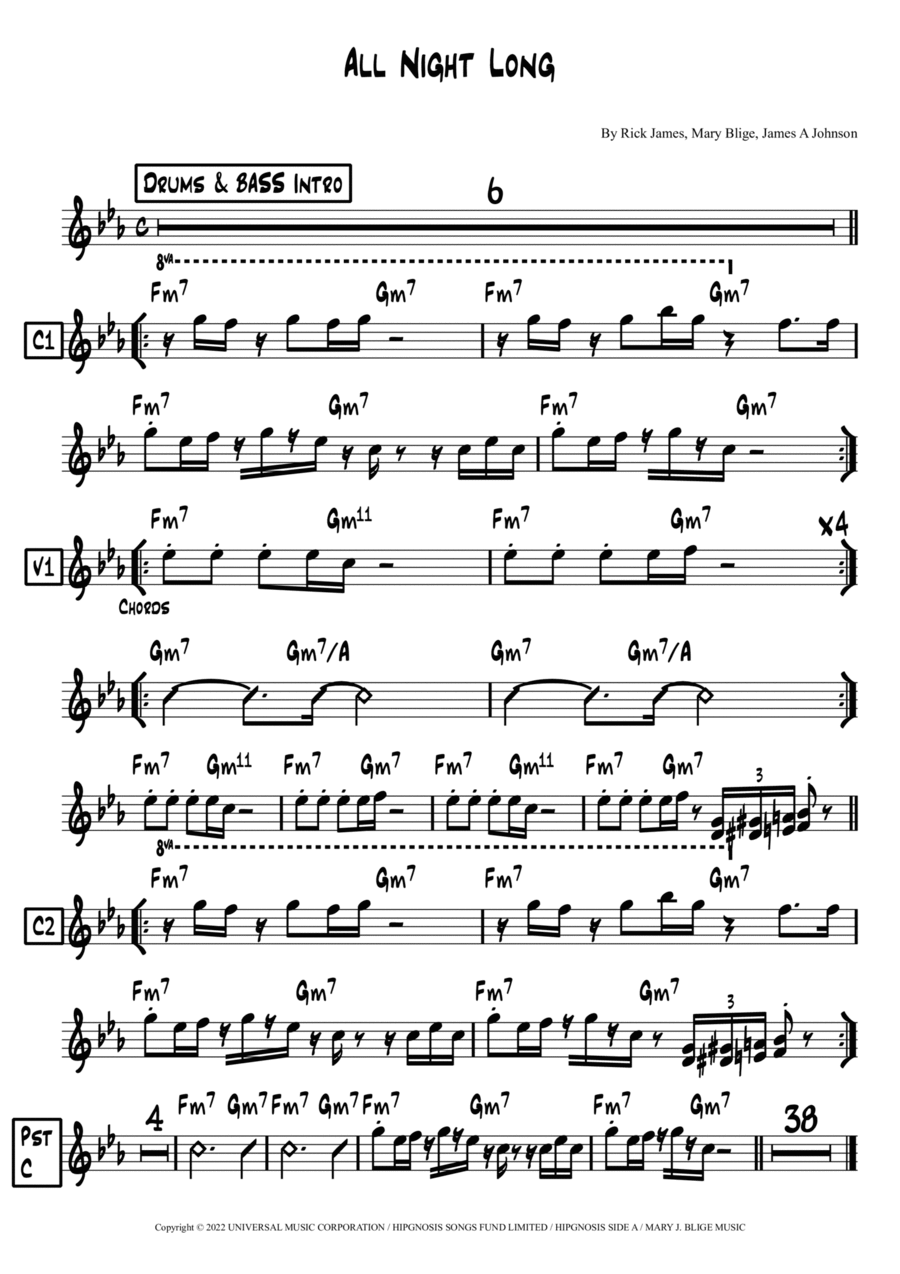 Mary Jane (all Night Long) Piano scores gallery preview page 1