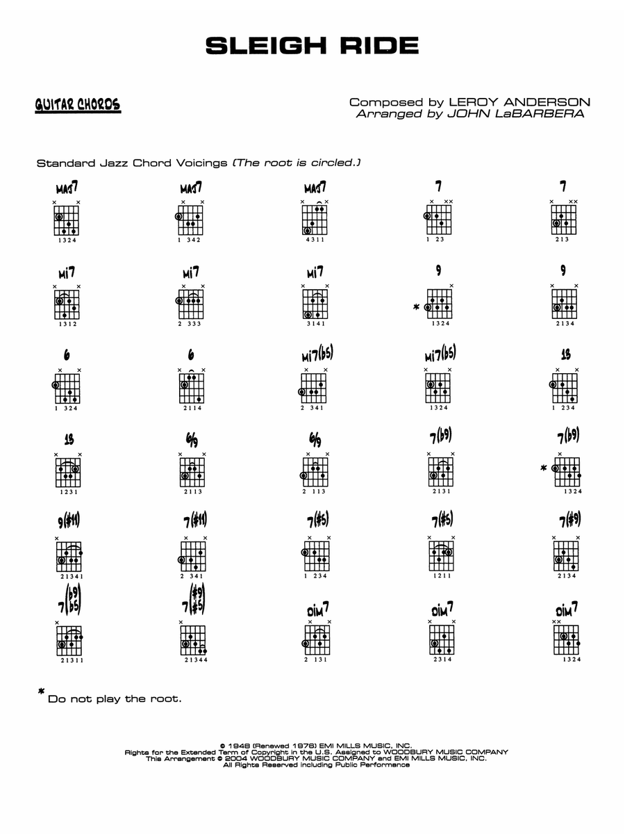 Sleigh Ride: Guitar Chords