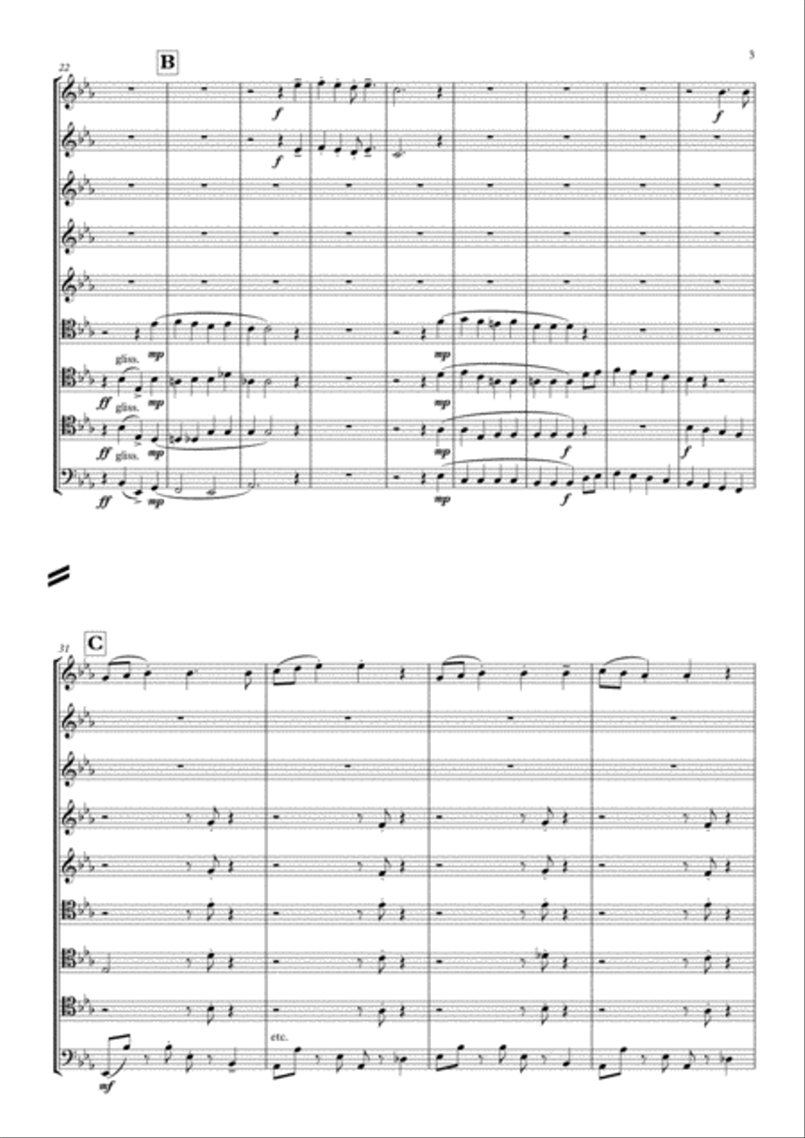 Santa Claus Is Comin' To Town Brass Ensemble scores gallery preview page 3