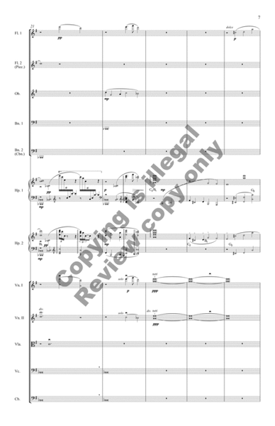 Earth, Wind, Fire: Concerto for Two Harps and Orchestra (Additional Full Score)