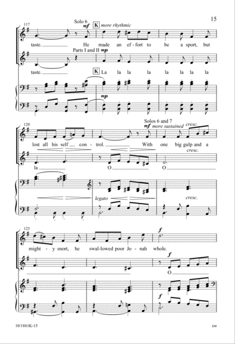 Five-Minute Musicals: Jonah and the Whale Unison Choir scores gallery preview page 15