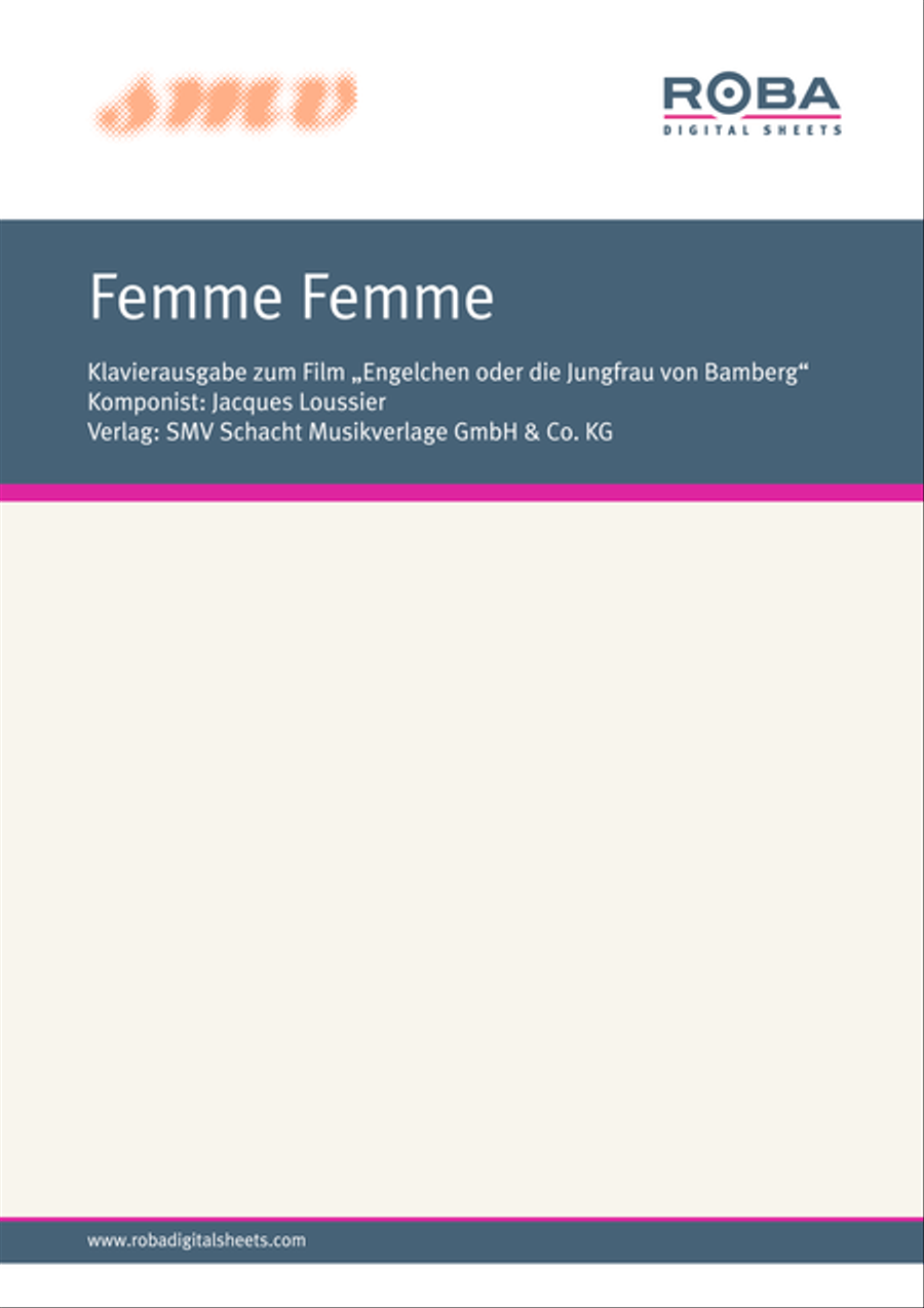Femme Femme Piano, Vocal scores gallery preview page 1