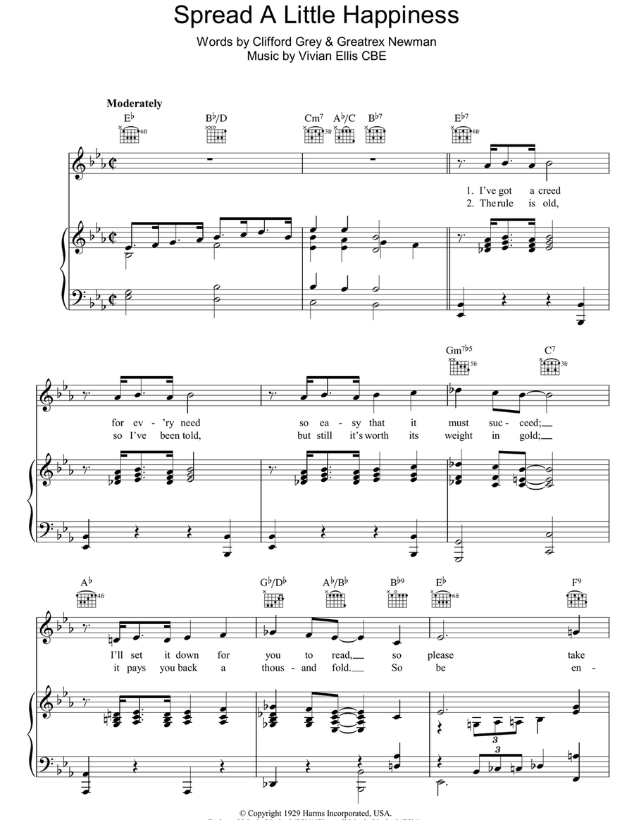 Spread A Little Happiness Guitar scores gallery preview page 1