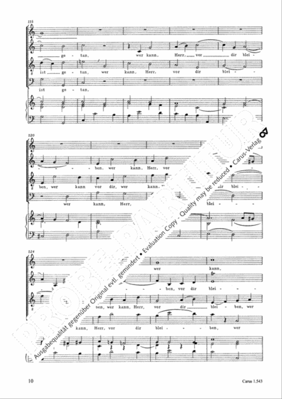 In deepest need I cry to you (Aus tiefer Not schrei ich zu dir) 4-Part scores gallery preview page 10