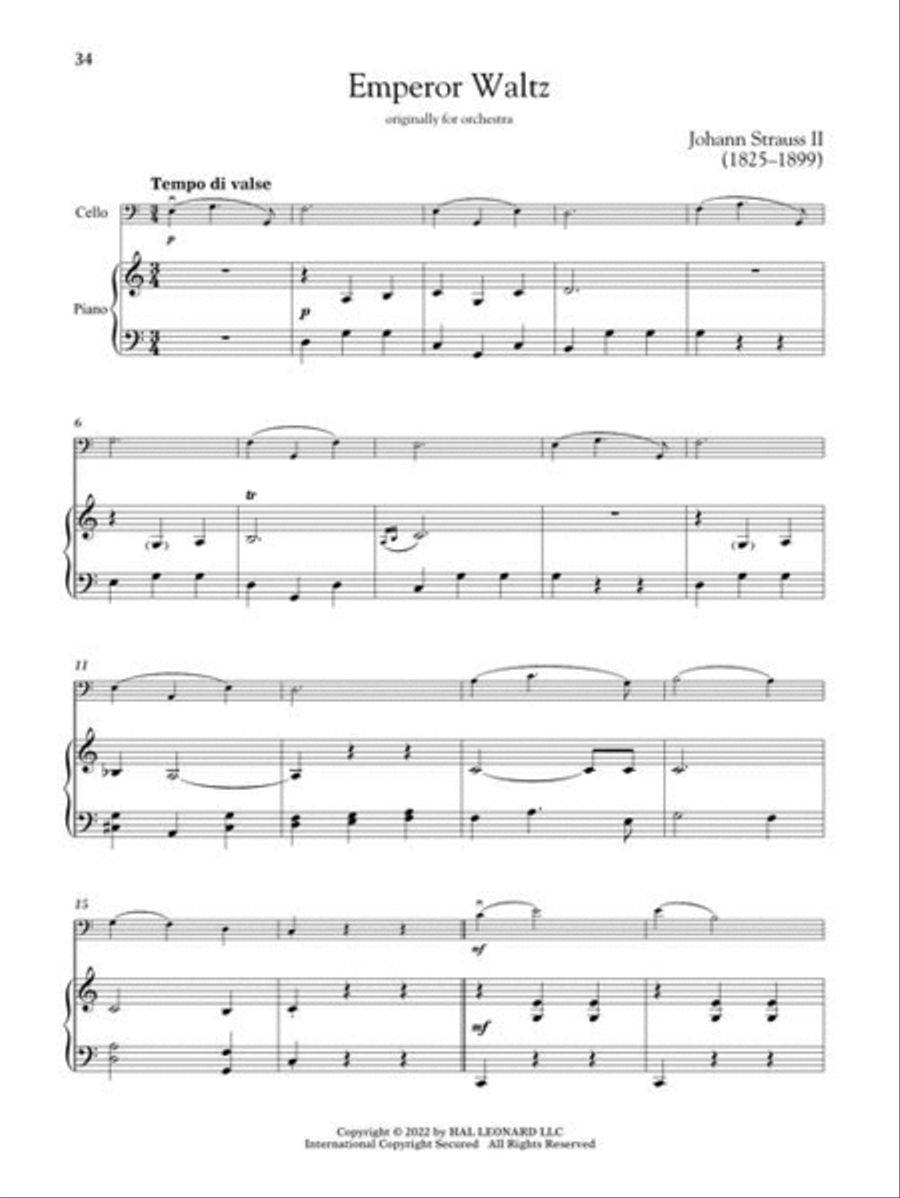 First 50 Classical Pieces You Should Play on the Cello Piano Accompaniment scores gallery preview page 7