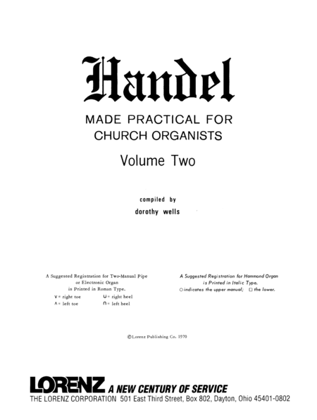 Handel Made Practical for Church Organists, Vol. 2
