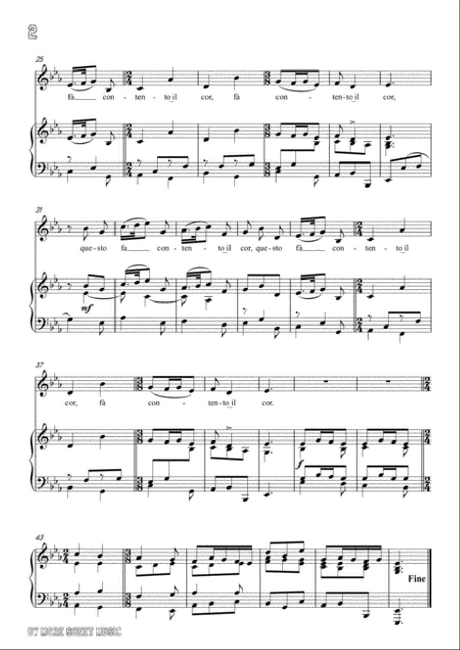 Handel-Bel piacere in E flat Major,for Voice and Piano Voice Solo scores gallery preview page 4
