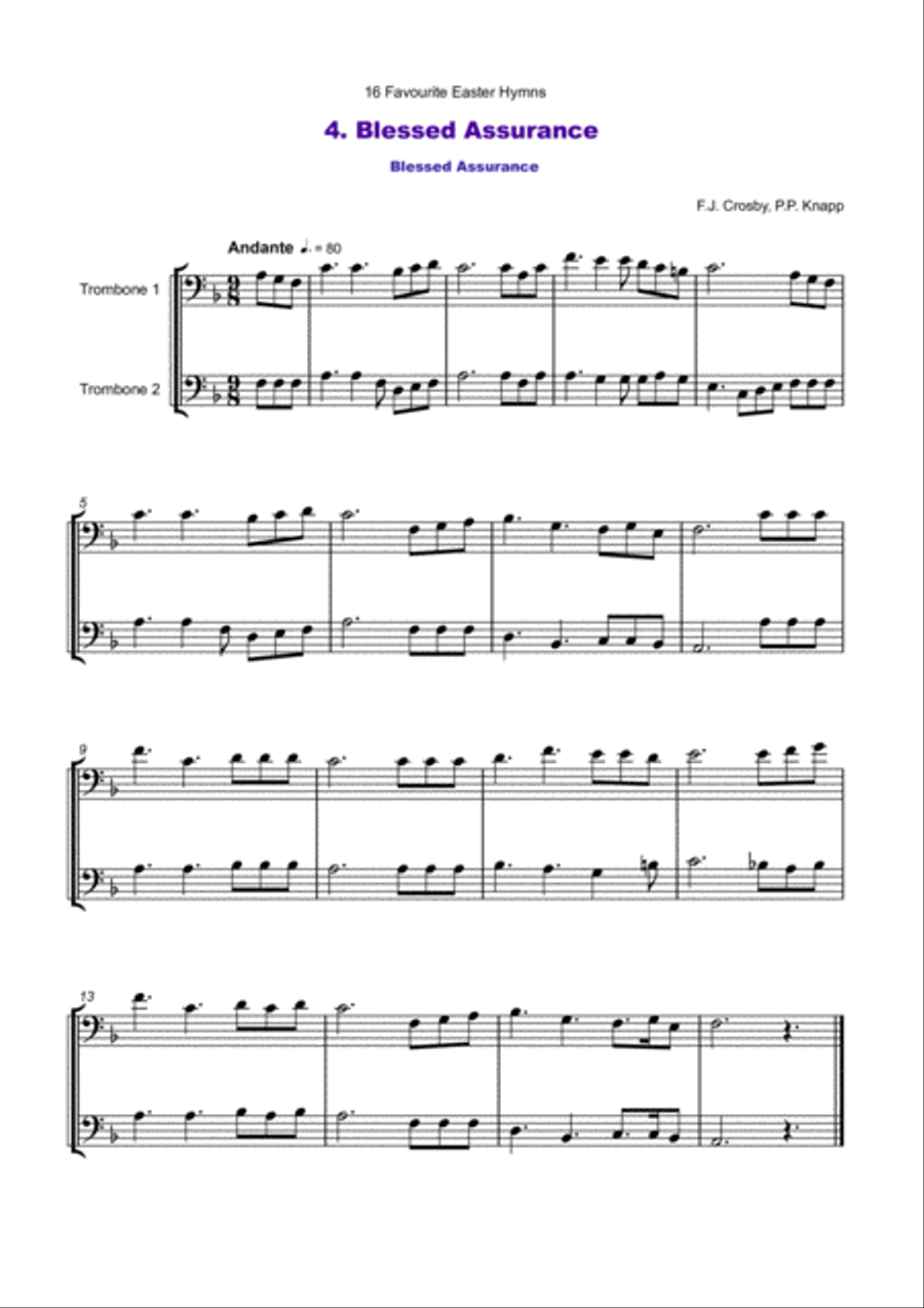 16 Favourite Easter Hymns for Trombone Duet Trombone Duet scores gallery preview page 5