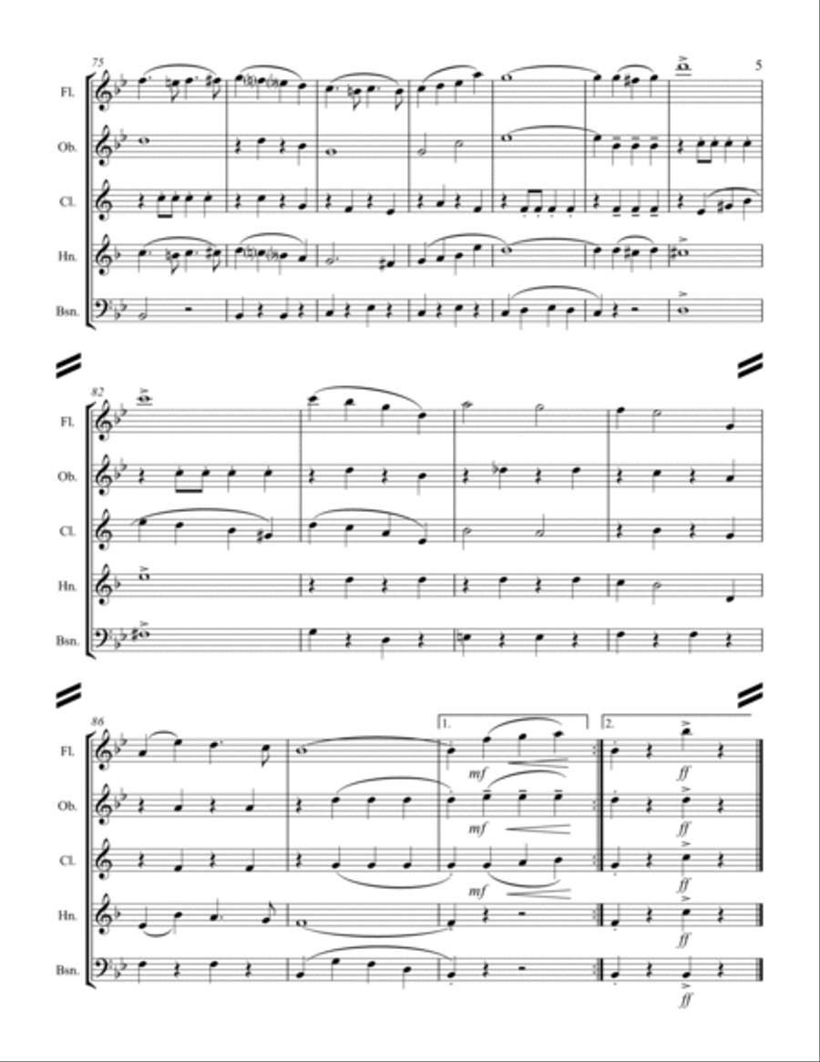 March – “Bravura” (for Woodwind Quintet) Woodwind Quintet scores gallery preview page 6