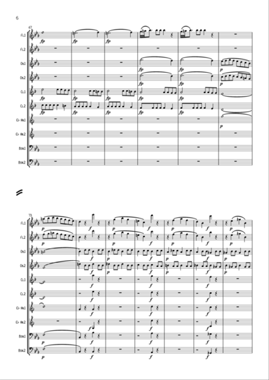 Mozart: Le nozze di Figaro (The Marriage of Figaro) Overture K492 - wind dectet Woodwind Quintet scores gallery preview page 6