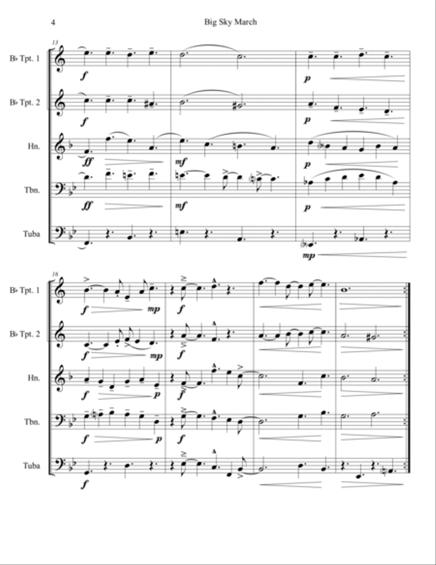 Big Sky March Brass Ensemble scores gallery preview page 4