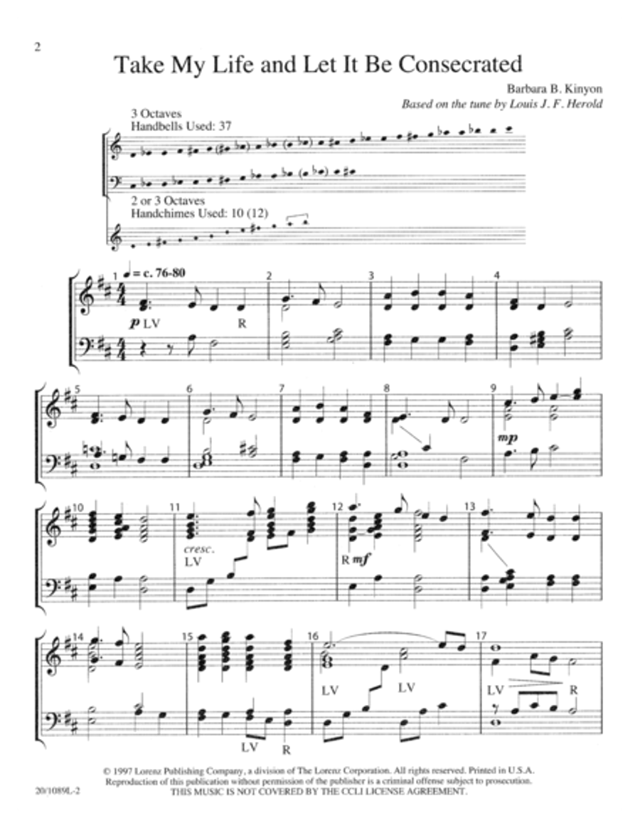 Take My Life and Let It Be Consecrated 3-Octaves scores gallery preview page 2