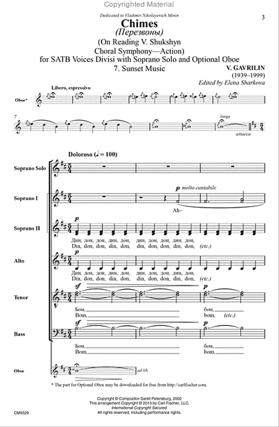 Chimes (?????????): 7. Sunset Music 4-Part scores gallery preview page 2