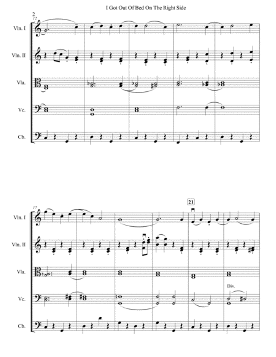 I Got Out Of Bed On The Right Side String Orchestra scores gallery preview page 3