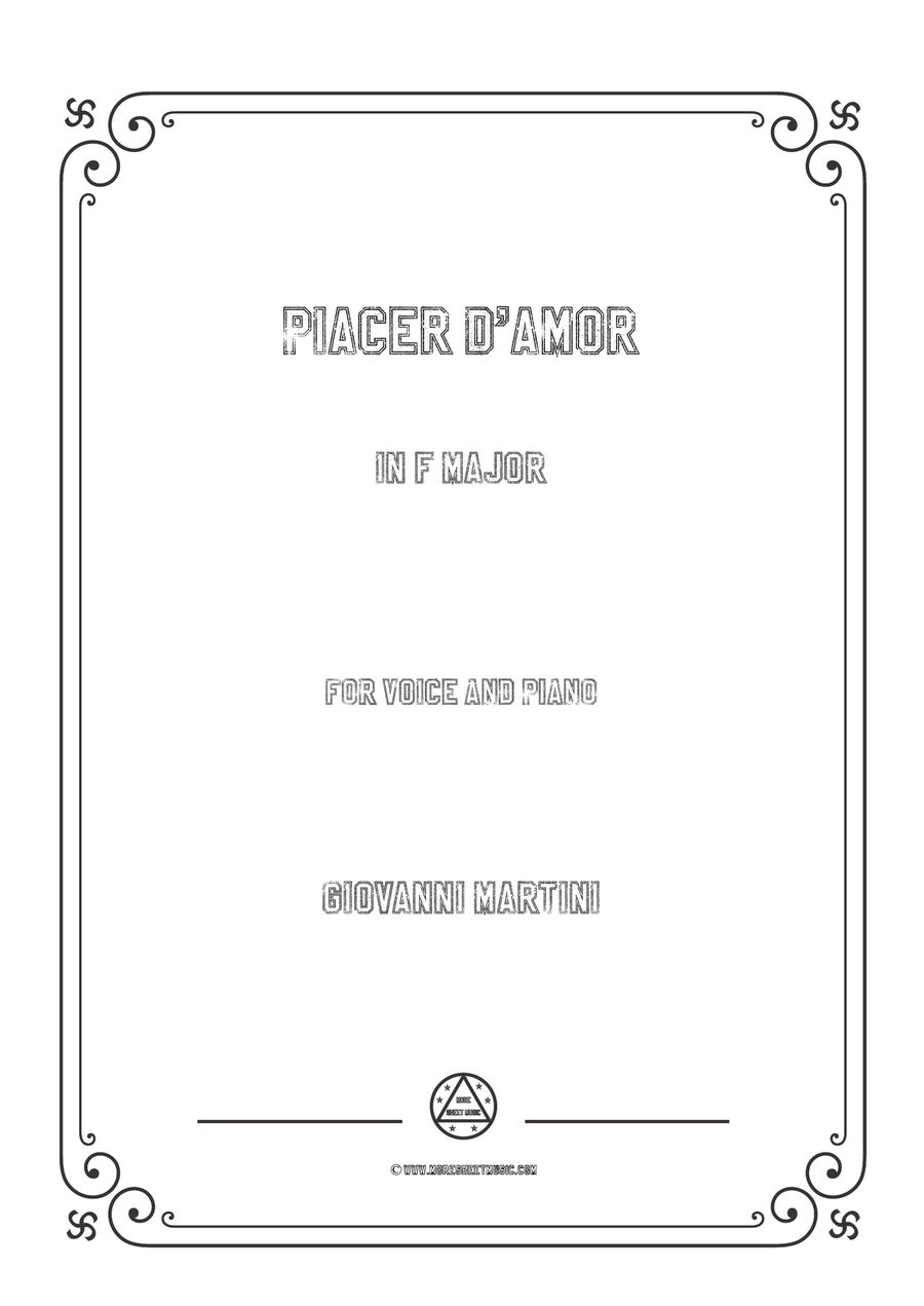 Giovanni-Piacer d'amor in F Major,for Voice and Piano Piano, Vocal scores gallery preview page 1
