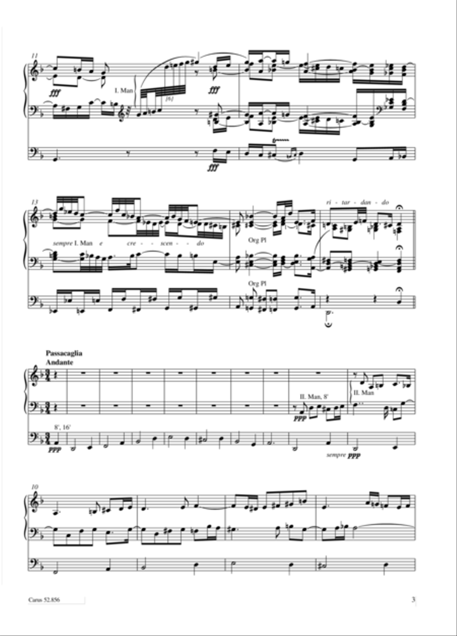 Introduction and Passacaglia D minor Organ scores gallery preview page 4