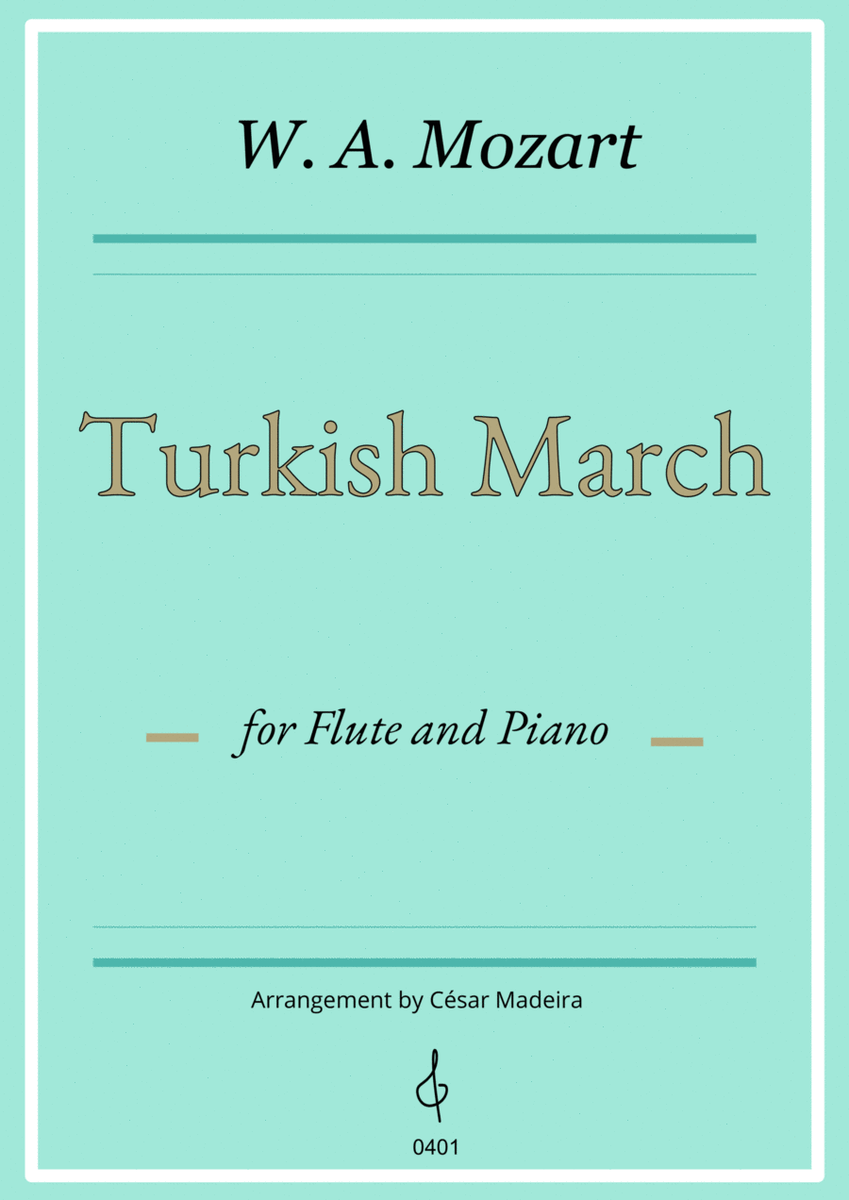 Turkish March by Mozart - Flute and Piano (Full Score and Parts) image number null