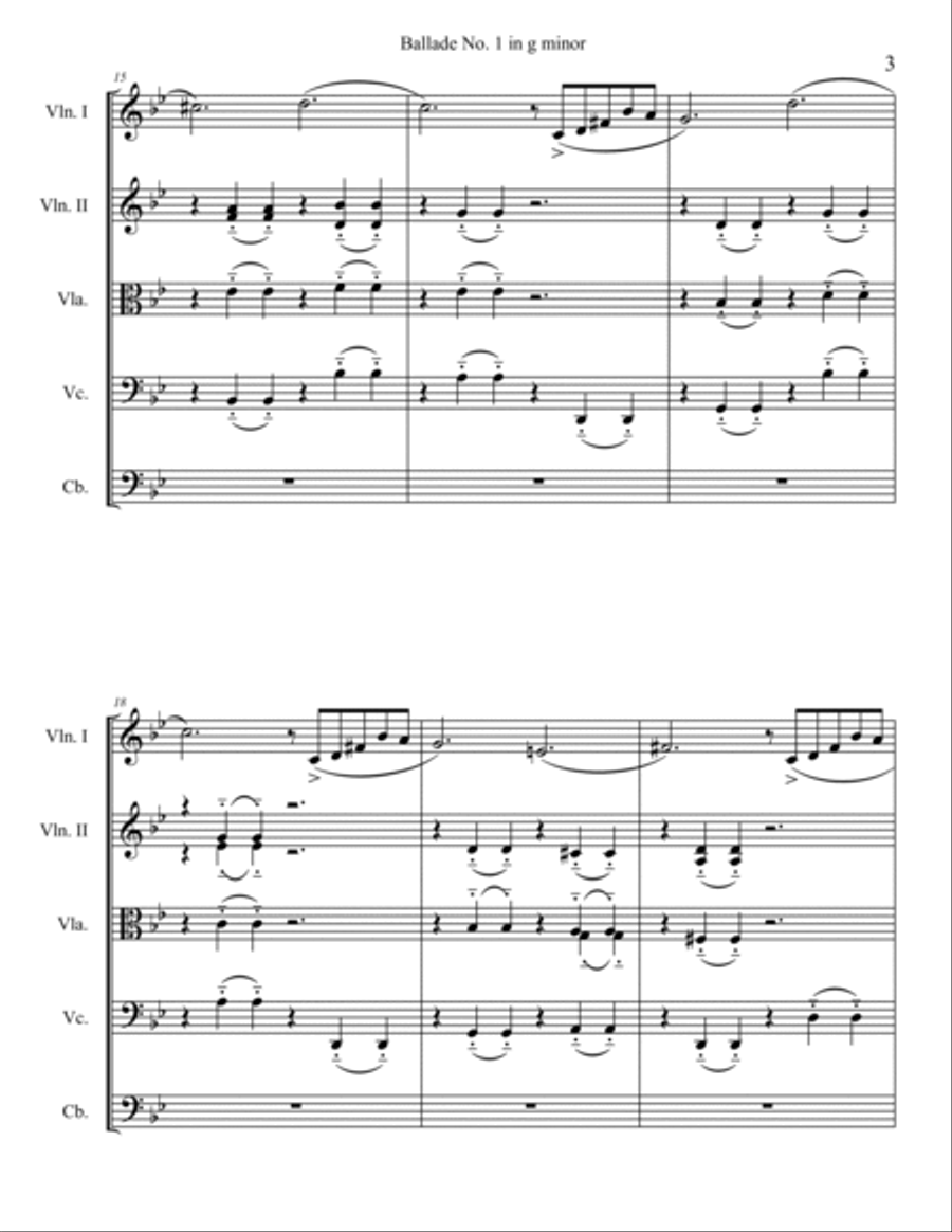 Ballade No. 1 in g minor String Orchestra scores gallery preview page 3