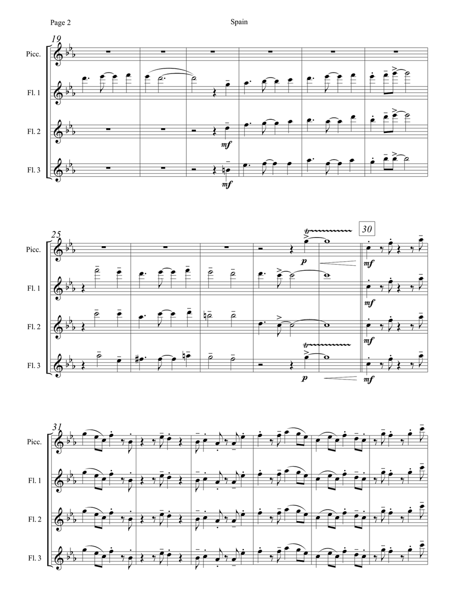Spain Flute Quartet scores gallery preview page 3