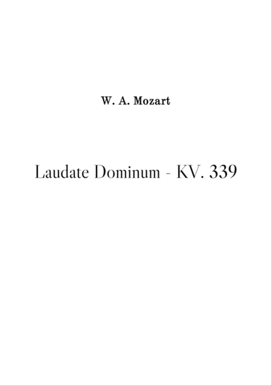 Laudate Dominum - Mozart KV 339 Small Ensemble scores gallery preview page 1