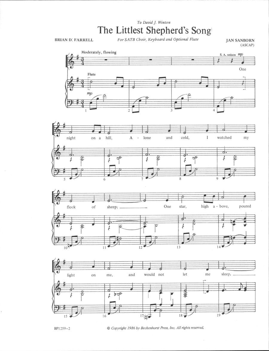 The Littlest Shepherd's Song 4-Part scores gallery preview page 2