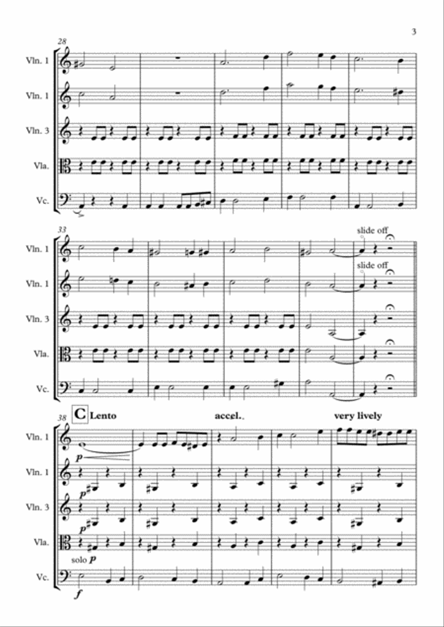 Tetris Video Game Main Theme String Quartet scores gallery preview page 3