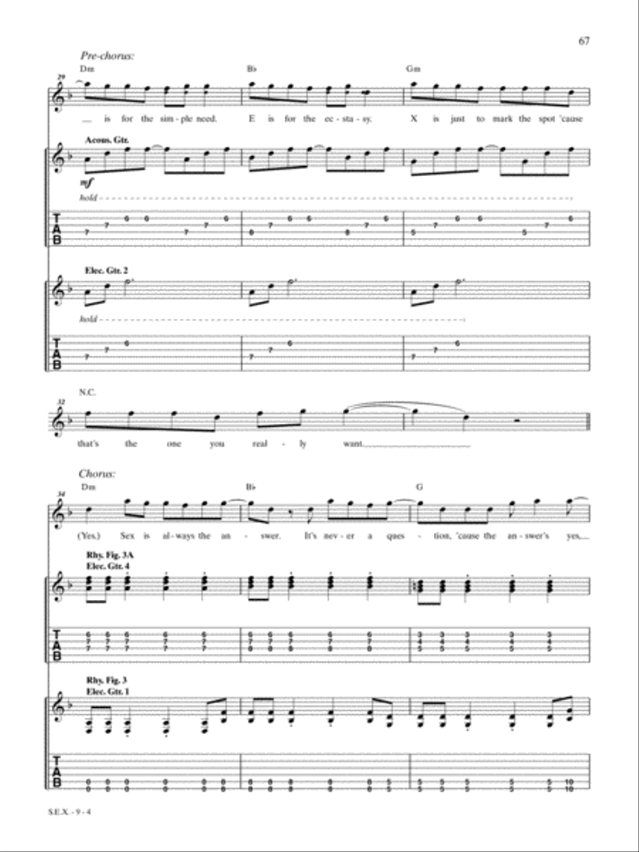 S.E.X. Guitar Tablature scores gallery preview page 4