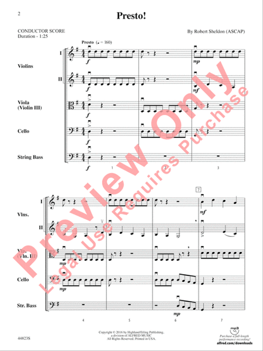 Presto! Presto! String Orchestra scores gallery preview page 3