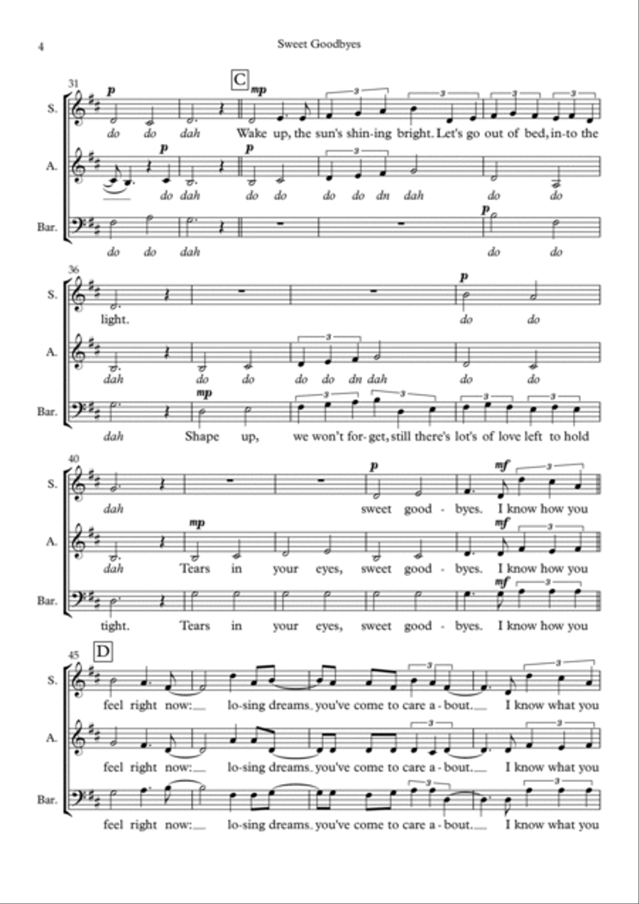 Sweet Goodbyes 3-Part scores gallery preview page 4