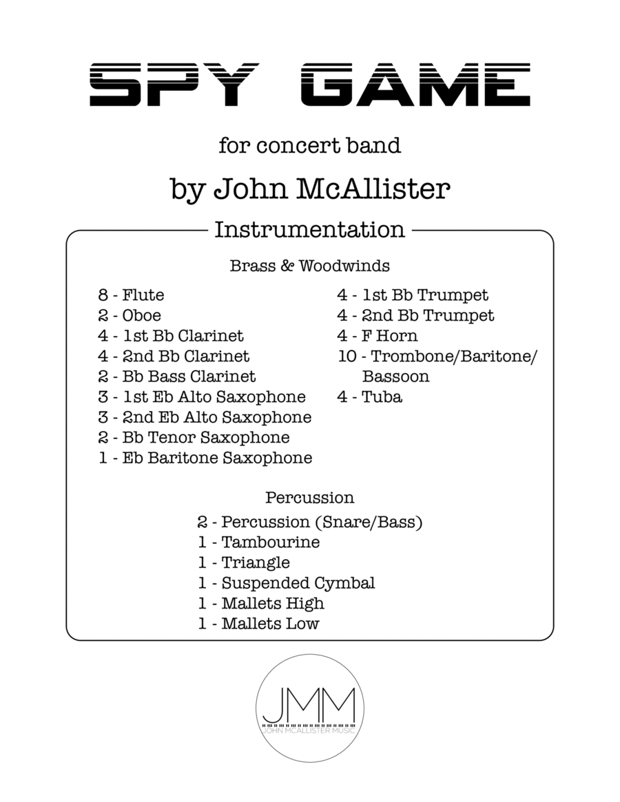 Spy Game - for young concert band Concert Band scores gallery preview page 1