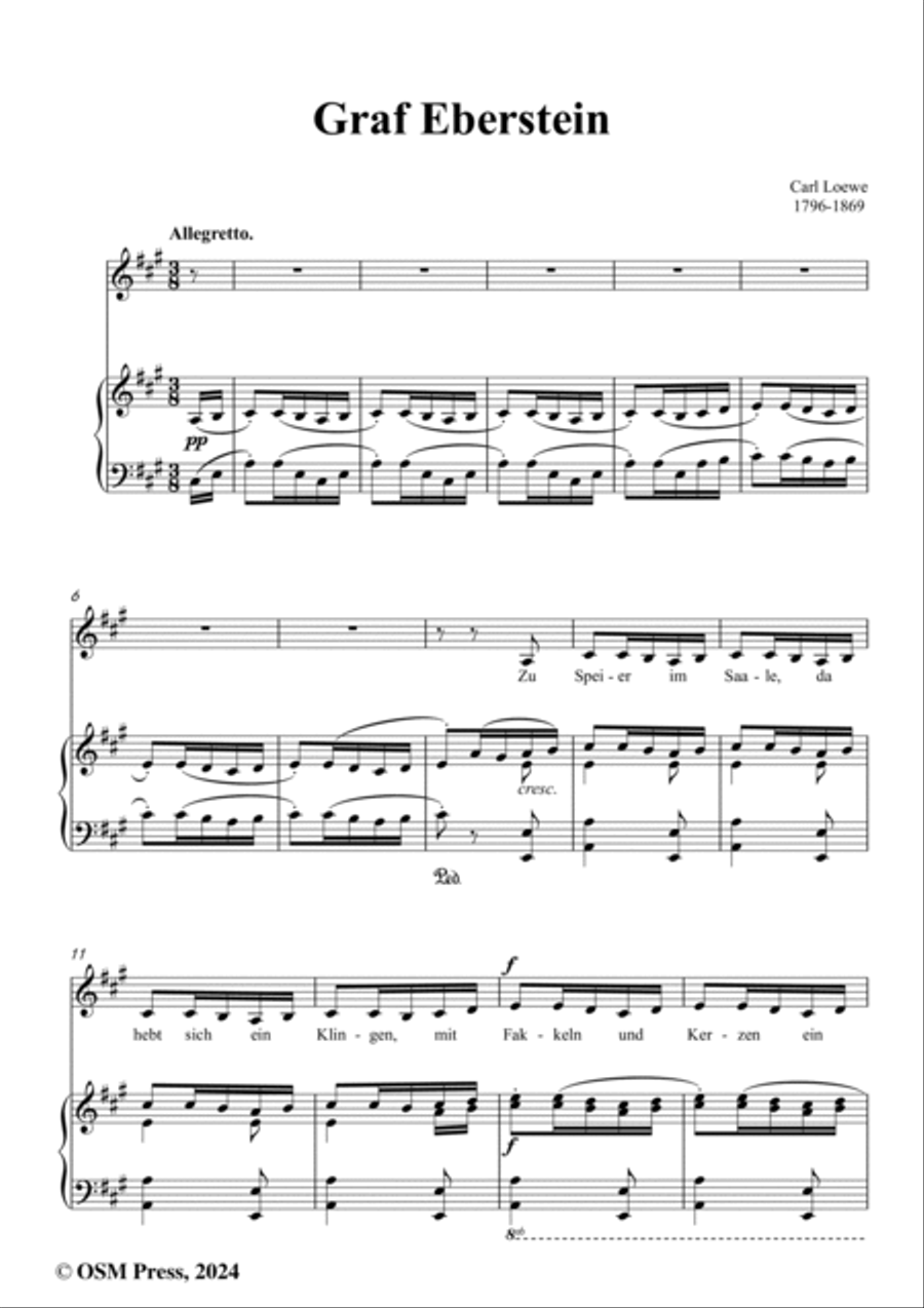 C. Loewe-Graf Eberstein(Zu Speier im Saale da hebt sich ein Klingen),in A Major Voice scores gallery preview page 2