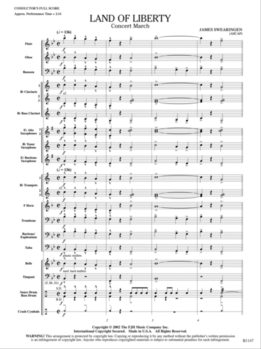 Land of Liberty: Score Concert Band scores gallery preview page 3
