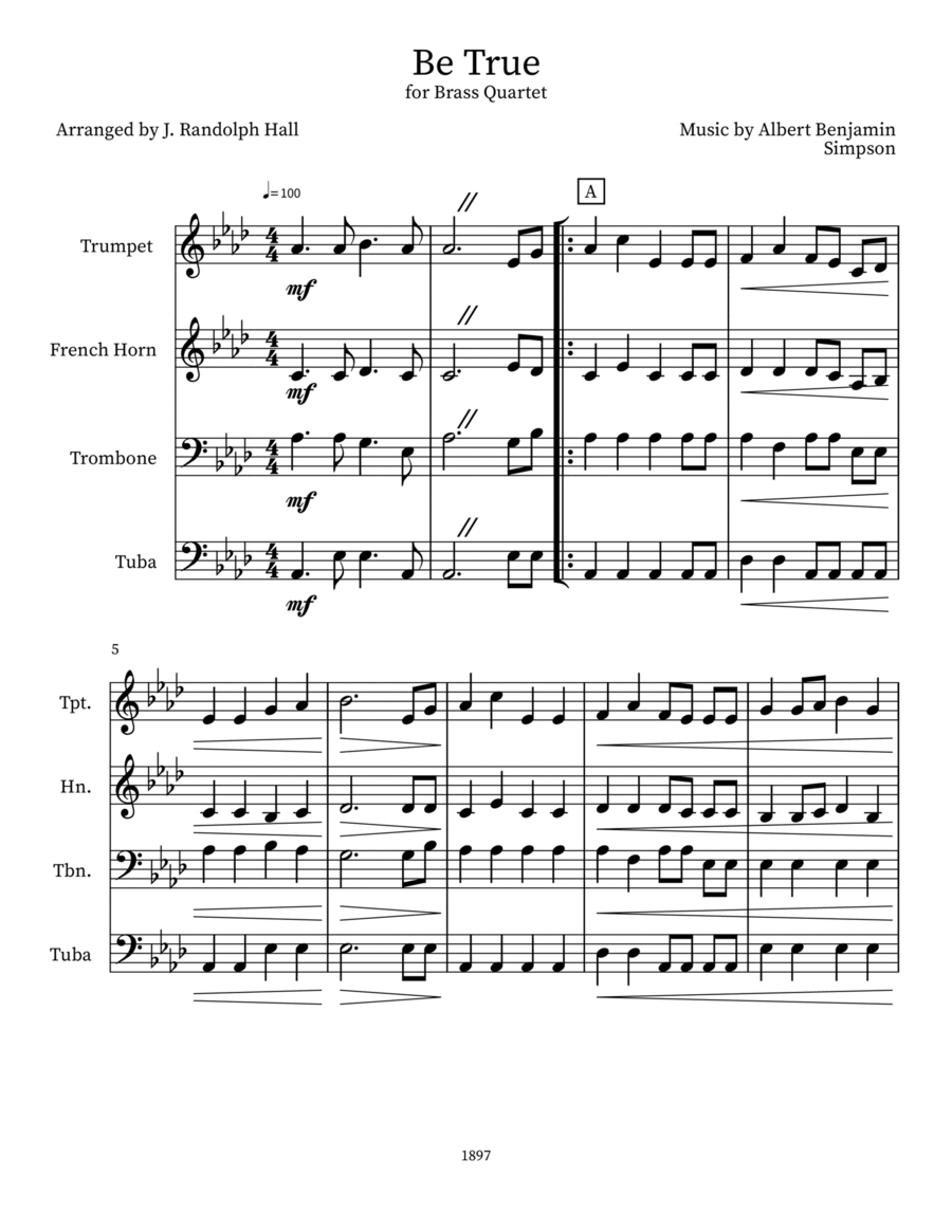 Be True Small Ensemble scores gallery preview page 1