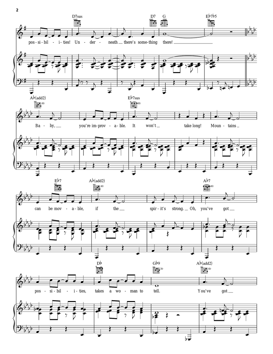 You've Got Possibilities Piano, Vocal, Guitar scores gallery preview page 2